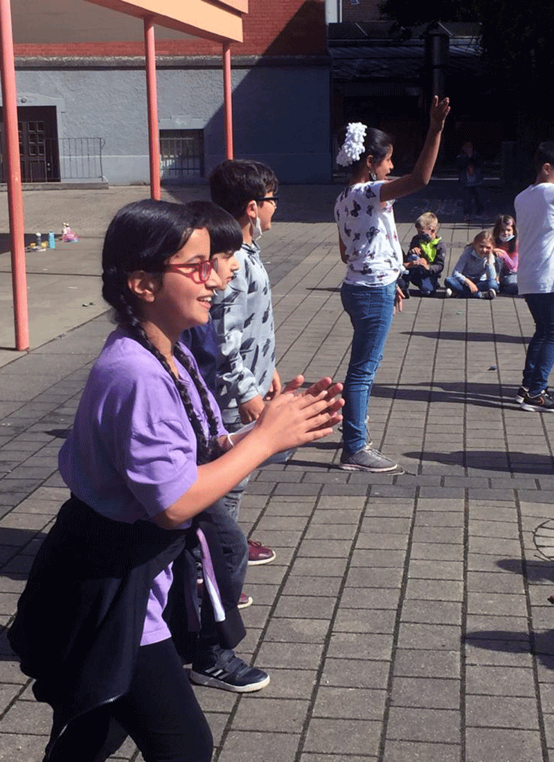 Abschied der Viertklaessler vom Teilstandort der Feldsieper Schule Bochum